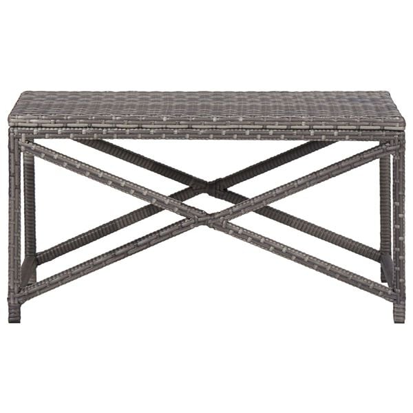 vidaXL Bench Grey PE (polyethylene) rattan, Powder-coated steel 31.5 in