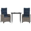 vidaXL Garden Dining Set Grey, Black, Navy Blue