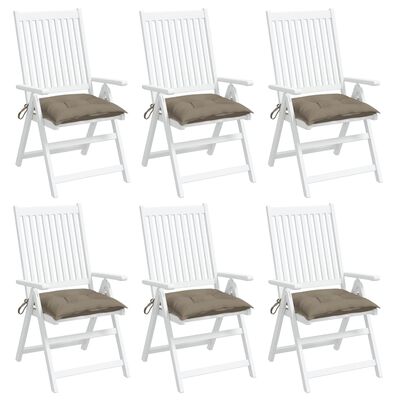 vidaXL Chair Cushions 6 pcs Taupe 15.7x15.7"x2.8" Fabric"