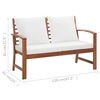 vidaXL Garden Lounge Set Brown, Cream White