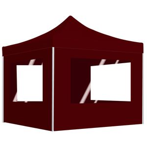 vidaXL Professional Folding Party Tent with Walls Aluminium 6.6x6.6' Bordeaux