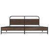 vidaXL Bed Frame Brown Oak Steel, engineered wood Double Bed Frame
