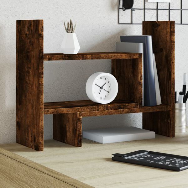 vidaXL Desk Organiser Smoked Oak 15.2x6.7x15.4" Engineered wood