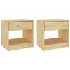 vidaXL Bedside Cabinet Set of 2 Natural wood Solid pine wood Moderate