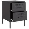 vidaXL Bedside Cabinet Black Steel Medium Bedside Cabinet Rectangular