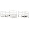 vidaXL Garden Sofa Set White Solid pine wood Large Modular