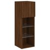 vidaXL TV Cabinet Set of 2 Brown oak Engineered wood, glass Medium