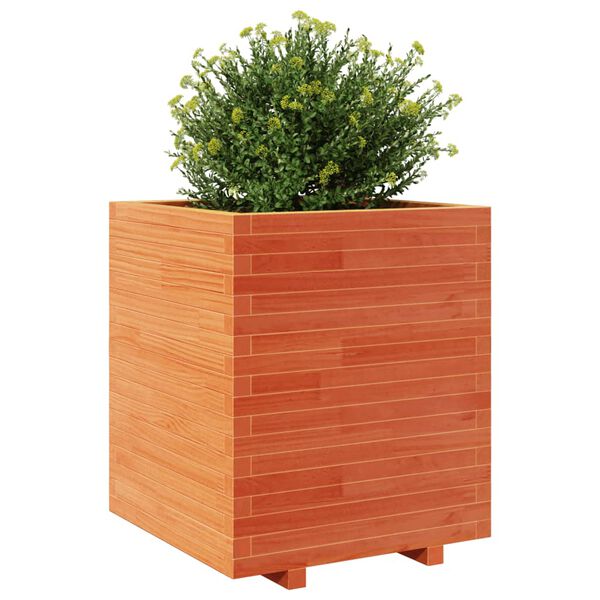 vidaXL Garden Planter Wax brown Solid pine wood 23.6x23.6x28.5 in