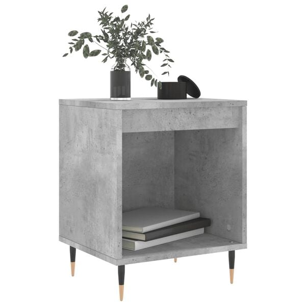 vidaXL Bedside Cabinet Set of 2 Concrete grey Engineered wood Medium
