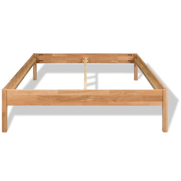 vidaXL Bed Frame without Mattress Solid Oak Wood 59.8"x79.9"