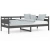 vidaXL Day Bed Grey Solid pine wood, plywood Twin Convertible