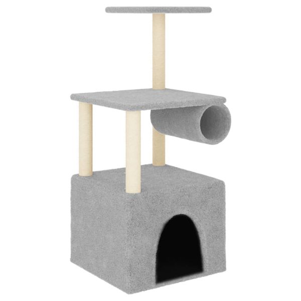 vidaXL Cat Tree Light grey Engineered wood 43.1 in tall Modern