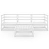 vidaXL Garden Lounge Set White Solid Pine Wood Modular Garden Lounge Set