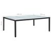 vidaXL Outdoor Dining Table Black PE rattan, tough glass, steel Medium