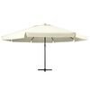 vidaXL Garden Parasol Sand White Polyester with PA coating, Aluminum, Steel