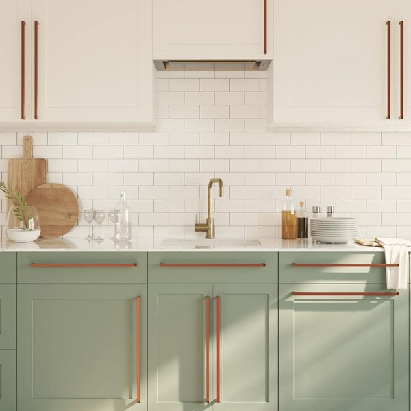 vidaXL Cabinet Handle Set of 5 Bronze Stainless steel Medium Durable