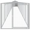 vidaXL Dog House Light Grey Galvanized Steel Large Dog House