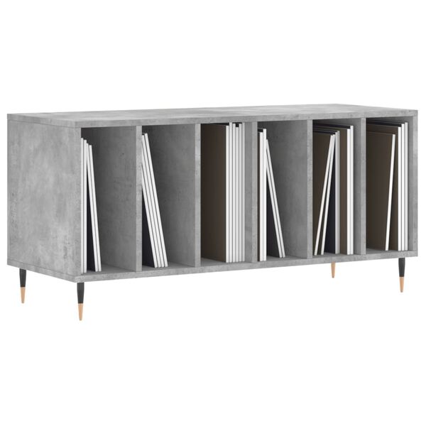vidaXL Record Cabinet Concrete Grey Engineered Wood, Iron