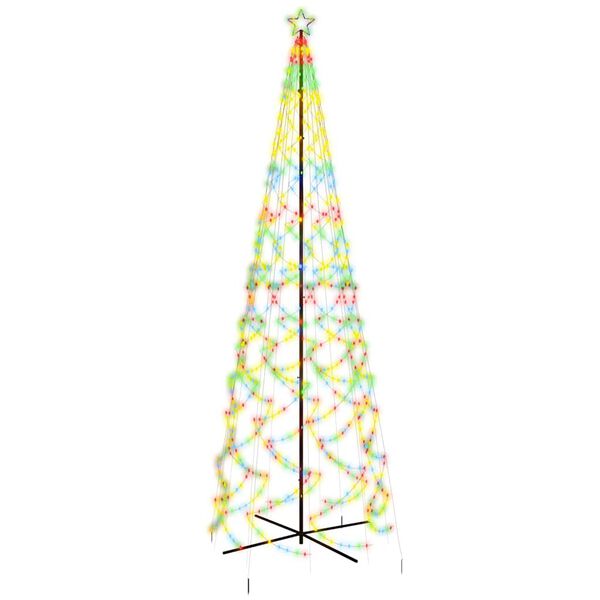 vidaXL Christmas Cone Tree Multicolored Powder-coated steel, copper, PVC