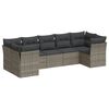 vidaXL Garden Sofa Set Grey PE rattan 7 Piece Set Modular