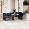 vidaXL 9 Piece Patio Sofa Set with Cushions Gray Poly Rattan