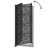 vidaXL Garden Gate Black 39.4x78.7" Steel Leaf Design