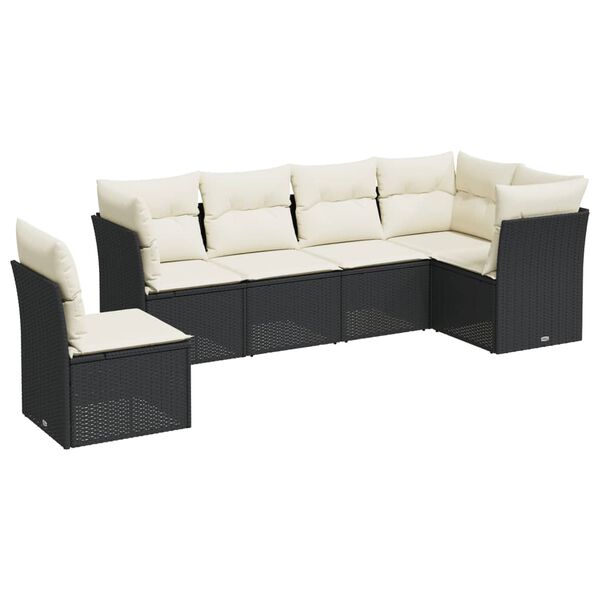 vidaXL Garden Sofa Set Black, Cream White