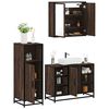 vidaXL Bathroom Furniture Set Brown Oak Engineered wood, Metal, Glass