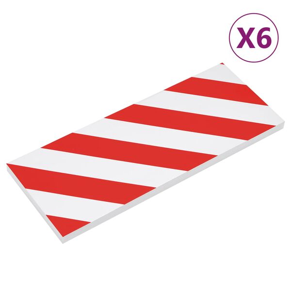 vidaXL Wall Protectors 6 pcs Red&White 19.7x7.9x0.8" EVA Foam