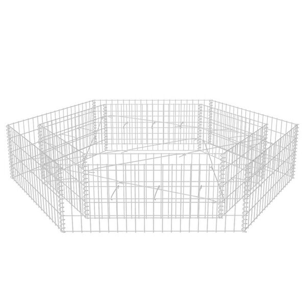 vidaXL Gabion Raised Bed Silver Galvanized Steel 78.7x68.1x15.7 in