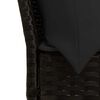 vidaXL Patio Sofa with Cushions Black Poly Rattan