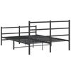 vidaXL Metal Bed Frame without Mattress with Footboard&nbsp;Black 55.1"x78.7"
