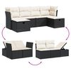 vidaXL Garden Sofa Set Black PE rattan, powder-coated steel, 100% polyester