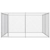 vidaXL Dog Kennel Galvanized Steel 150.8 x 150.8 in Durable Dog Kennel