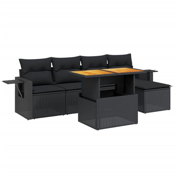 vidaXL Garden Sofa Set Black