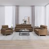 vidaXL Sofa Set Brown Fabric (100% polyester), metal, textilene, plywood