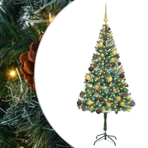 vidaXL Artificial Christmas Tree Green 70.87 in PVC and Steel