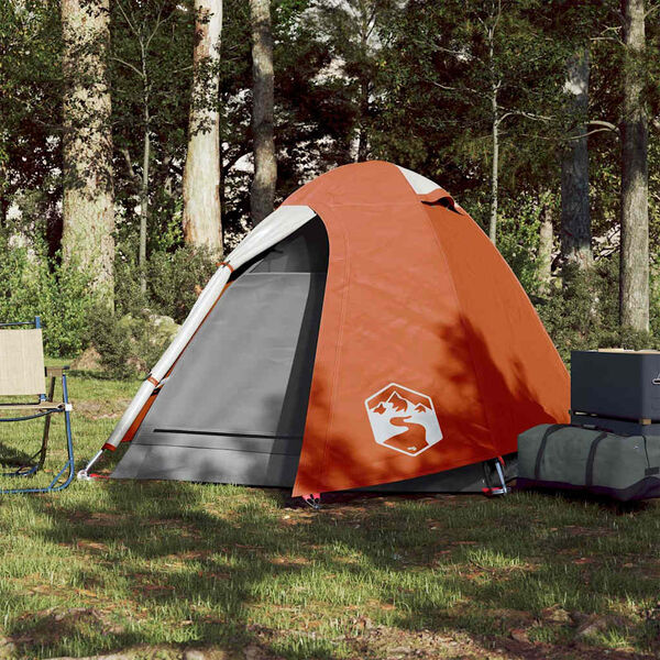 vidaXL Camping Tent Dome 2-Person Orange Waterproof