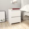 vidaXL Bedside Cabinet Set of 2 White Engineered wood Medium