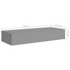 vidaXL Drawer Shelf Set of 2 Grey MDF and metal Compact Wall mounting