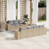 vidaXL Garden Sofa Set Beige PE rattan Large Modular Garden Sofa Set