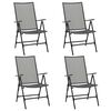 vidaXL Folding Chair Set of 4 Anthracite Steel Standard Foldable