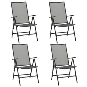 vidaXL Folding Chair Set of 4 Anthracite Steel Standard Foldable