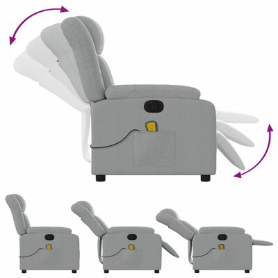 Multiple positions of reclining chair showing backrest and footrest trapeze animation