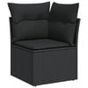 vidaXL Garden Sofa Set Black PE rattan, powder-coated steel 6-Seater