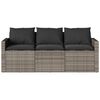 vidaXL Garden Sofa Gray PE Rattan 3-Seater UV-resistant materials