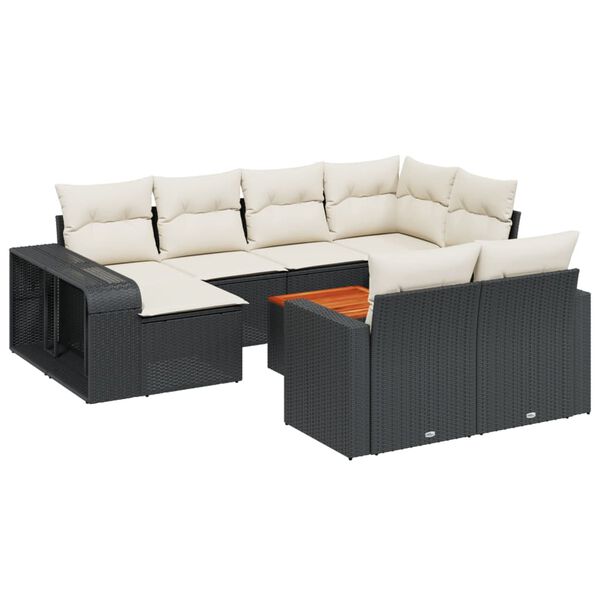 vidaXL Garden Sofa Set Black