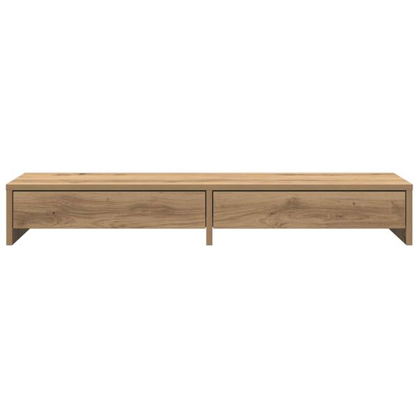 vidaXL Monitor Stand with Drawers Artisian Oak 39.4x10.6x5.9" Engineered Wood