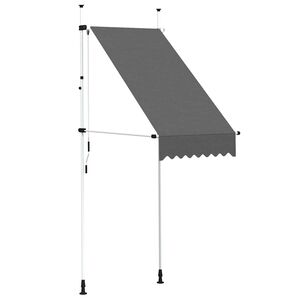 vidaXL Retractable Awning Anthracite Steel 39.4 in wide, 47.2 in out