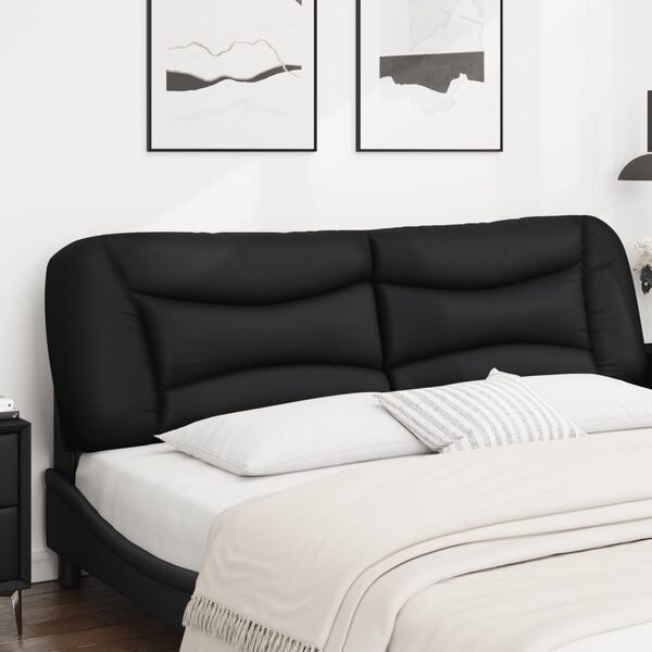 vidaXL Headboard Cushion Black Faux leather Large Wall mounted